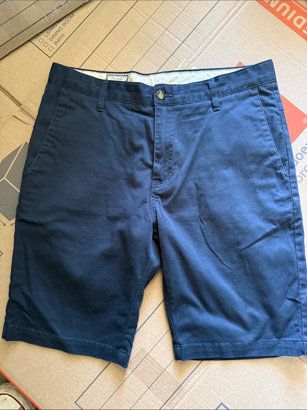 Volcom Men's Dark Navy Flat Front Shorts